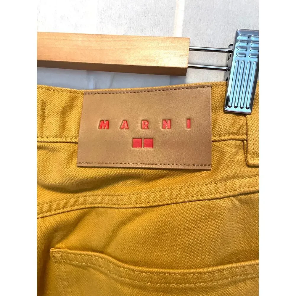 Marni x Uniqlo Wide Leg Pants Mustard Yellow 27x31 Oversized Contemporary Artsy - Picture 6 of 8